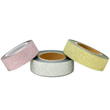 Wrapables Glitter and Shine Washi Tapes Decorative Masking Tapes (Set of 3)