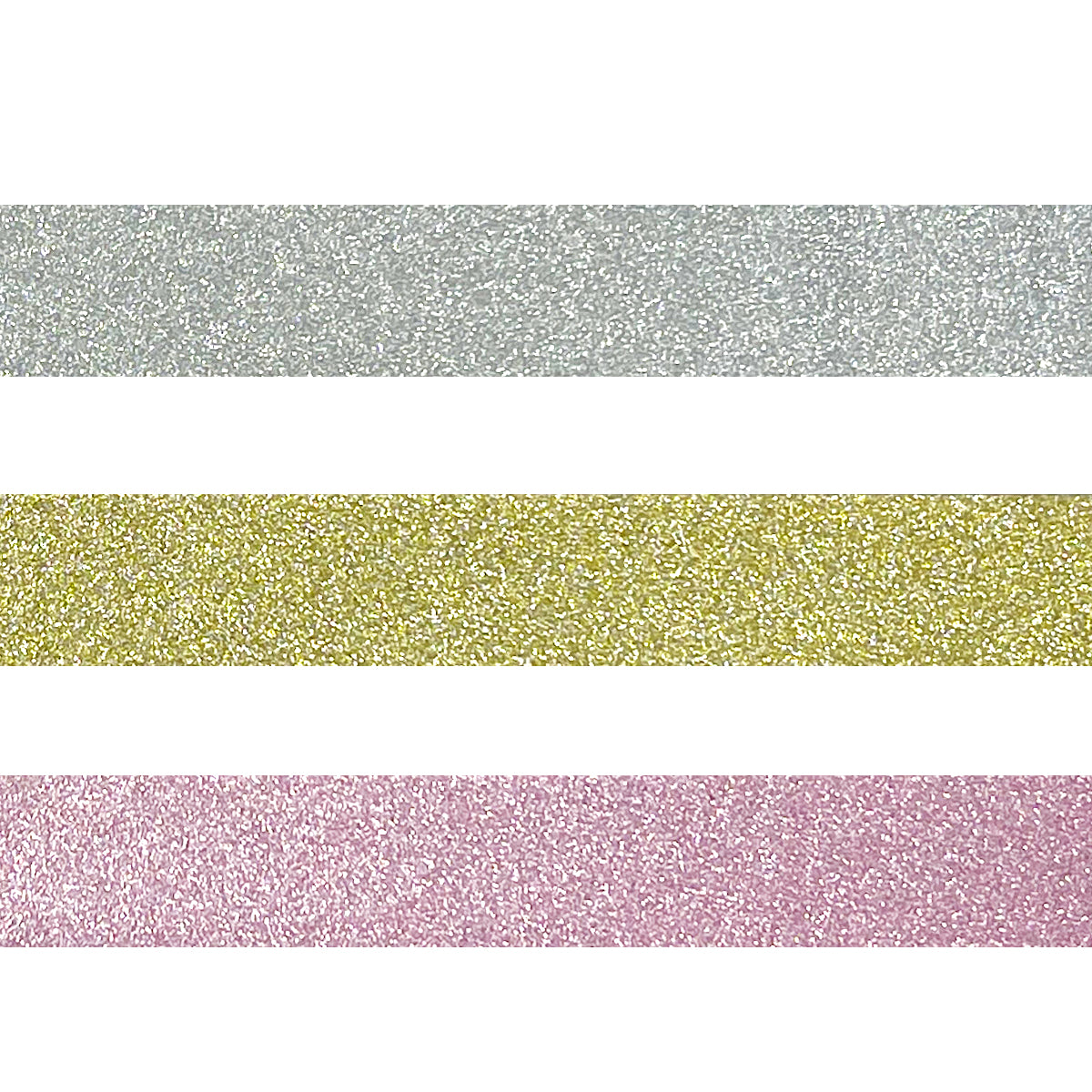 Wrapables Glitter and Shine Washi Tapes Decorative Masking Tapes (Set of 3) Silver Glitter Stars