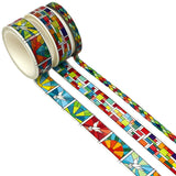 Wrapables Geometric Washi Masking Tape Set (3 Rolls)