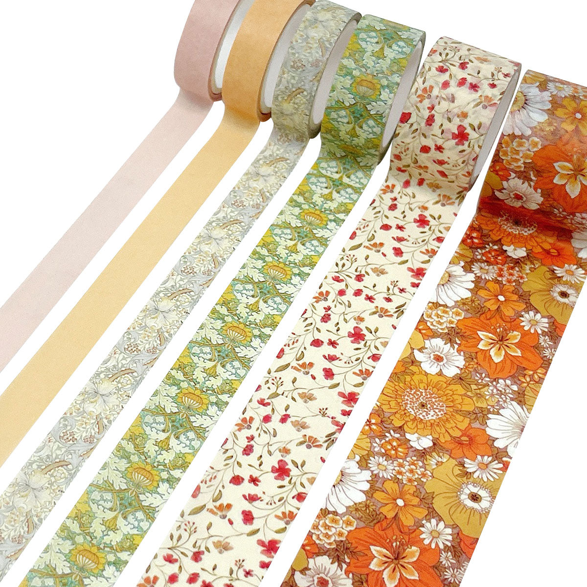 Wrapables Decorative Washi Tape Box Set for DIY Arts & Crafts,  Scrapbooking, Diary, Stationery, Card-Making, Gift Wrapping (12 Rolls),  Floral