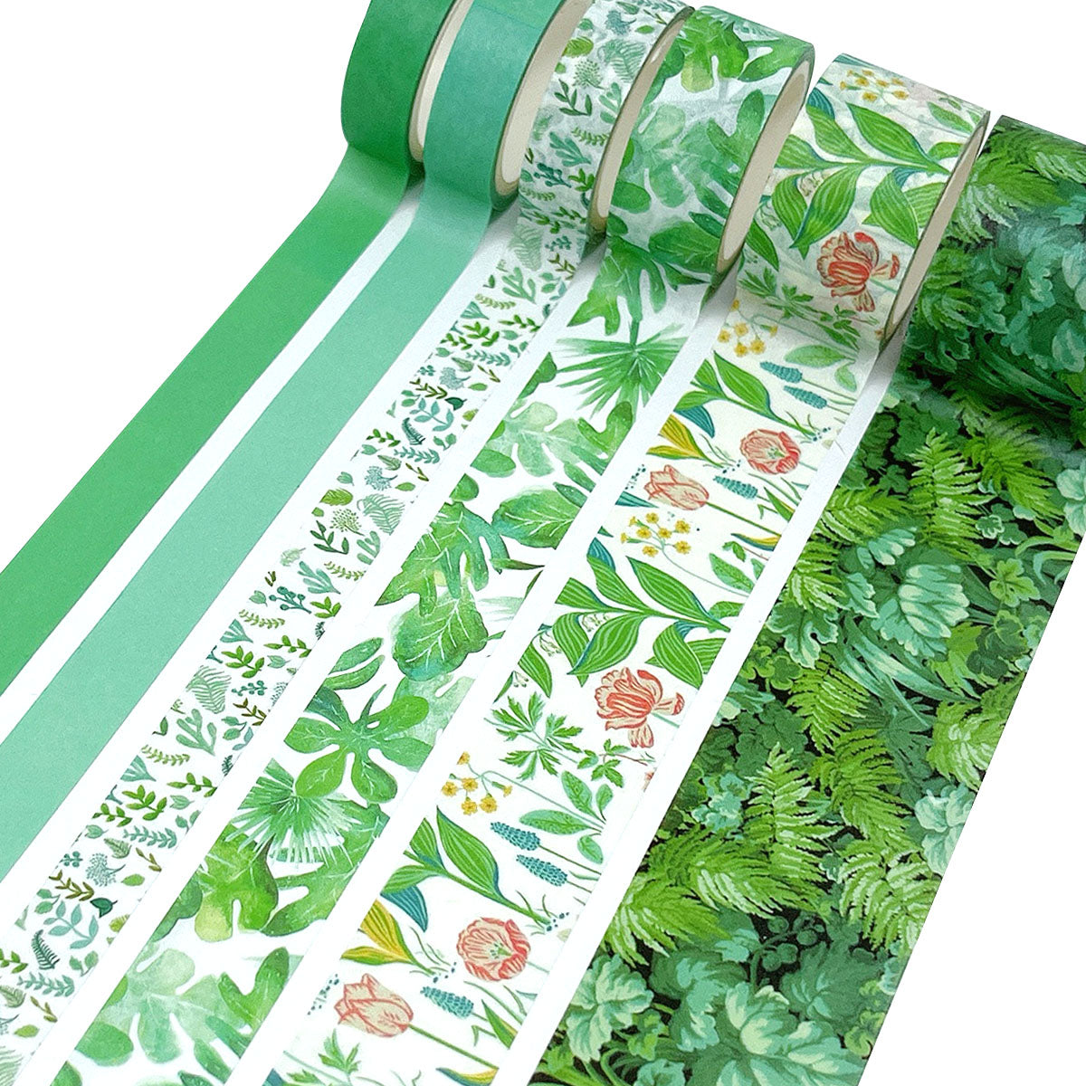12 Rolls Green Washi Tape Set Leaves Floral Washi Masking Tape Colorful  Decorative Painters Tape For Scrapbook Gift Wrapping - AliExpress