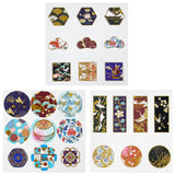 Wrapables Elegant Gold Foil Washi Tape and Sticker Set for Stationery, Diary, Card Making (3 Rolls & 3 Sheets)