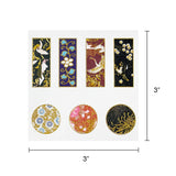 Wrapables Elegant Gold Foil Washi Tape and Sticker Set for Stationery, Diary, Card Making (3 Rolls & 3 Sheets)