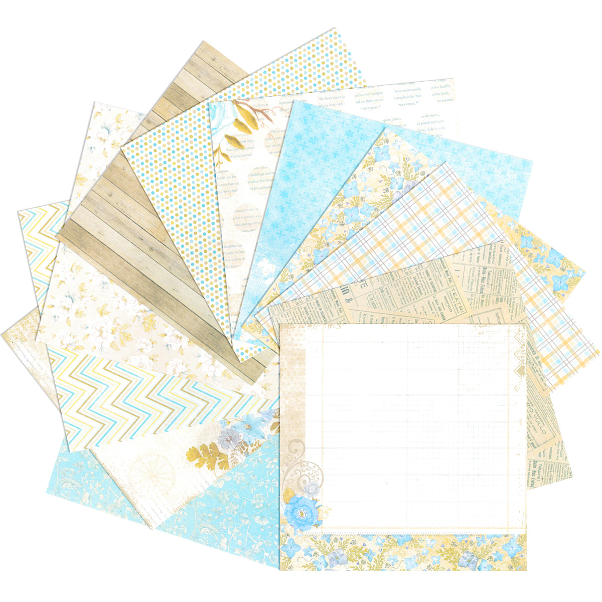 Wrapables 6x6 Decorative Single-Sided Scrapbook Paper for Arts & Crafts  Projects, Scrapbooking, Card-Making, Ice Blue Winter Theme 