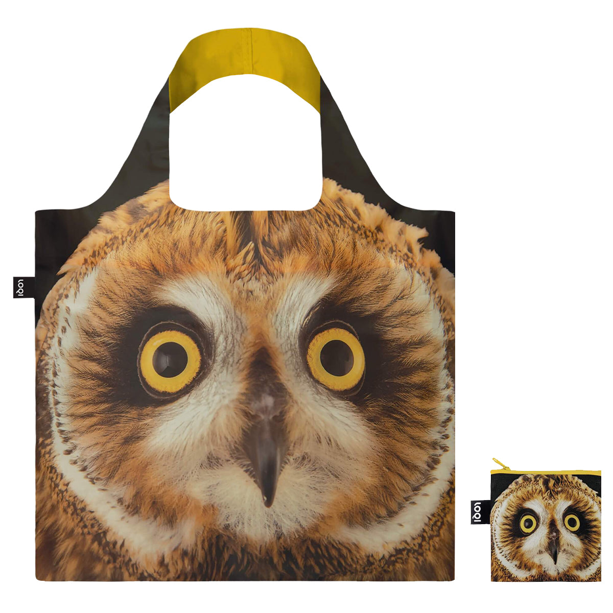LOQI National Geographic Short-eared Owl Reusable Shopping Bag