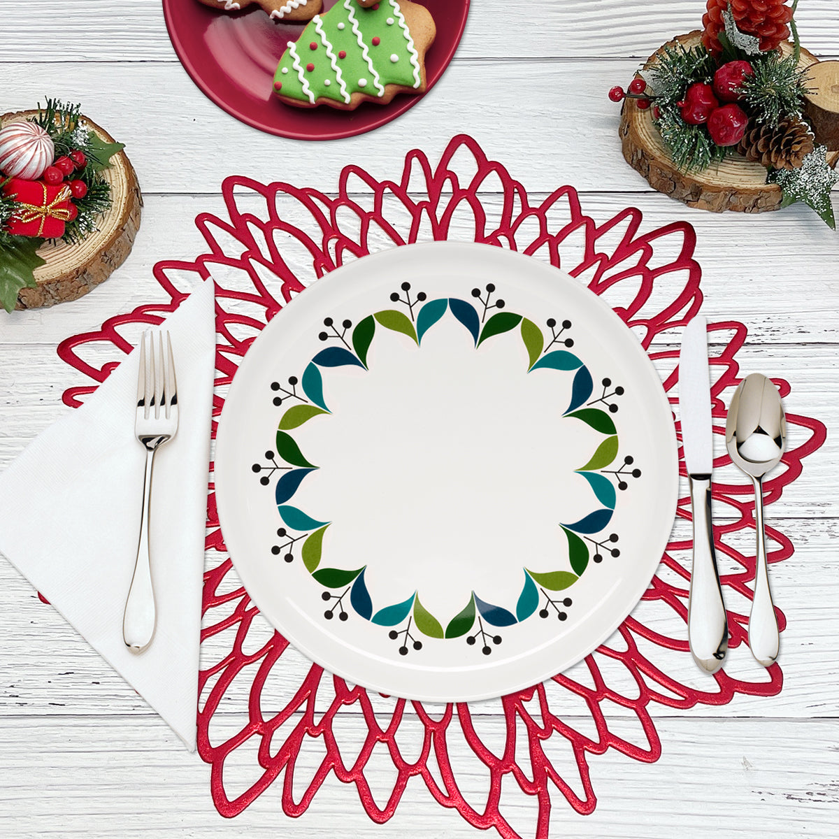 Wrapables Vinyl Metallic Colored Placemats for Weddings, Parties, Special Events (Set of 4)