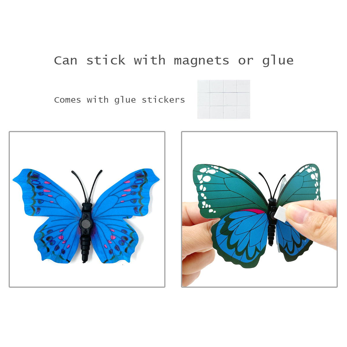 Wrapables 3D Double Wings Butterfly Decorative Wall Decor Stickers, Decals for Bedroom (24 pcs)