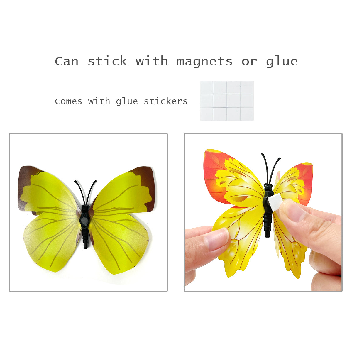 Wrapables 3D Double Wings Butterfly Wall Decor Stickers for Bedroom (24  pcs), Multi-Color, 24 Pieces - City Market