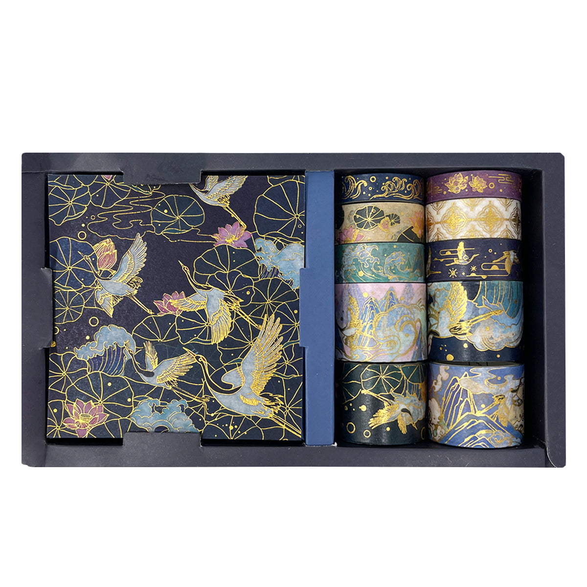 Wrapables Gold Foil Washi Tape in Gift Box Set (20 Rolls), Festive Cranes,  1 - City Market