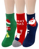 Wrapables Novelty Winter Warm Christmas Fuzzy Slipper Socks for Women (Set of 3)