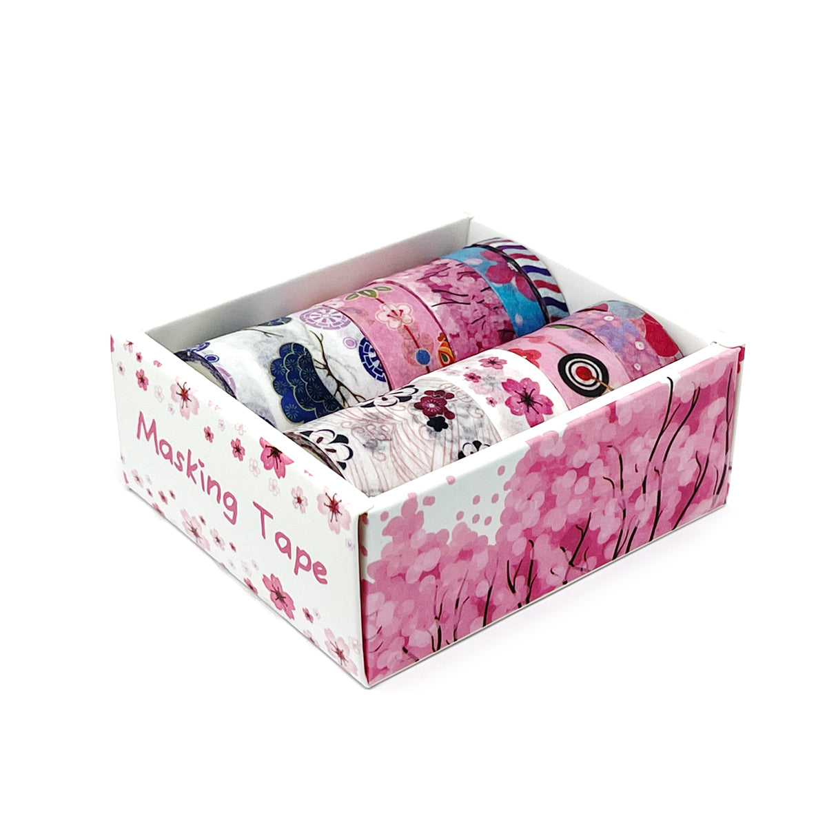 Wrapables Decorative Washi Tape Box Set (10 Rolls) Romantic Pink