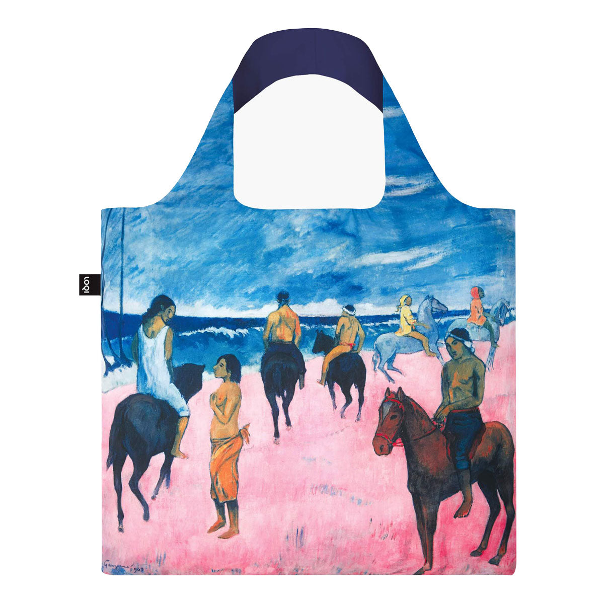 LOQI Museum Paul Gauguin's Horsemen on the Beach Reusable Shopping Bag