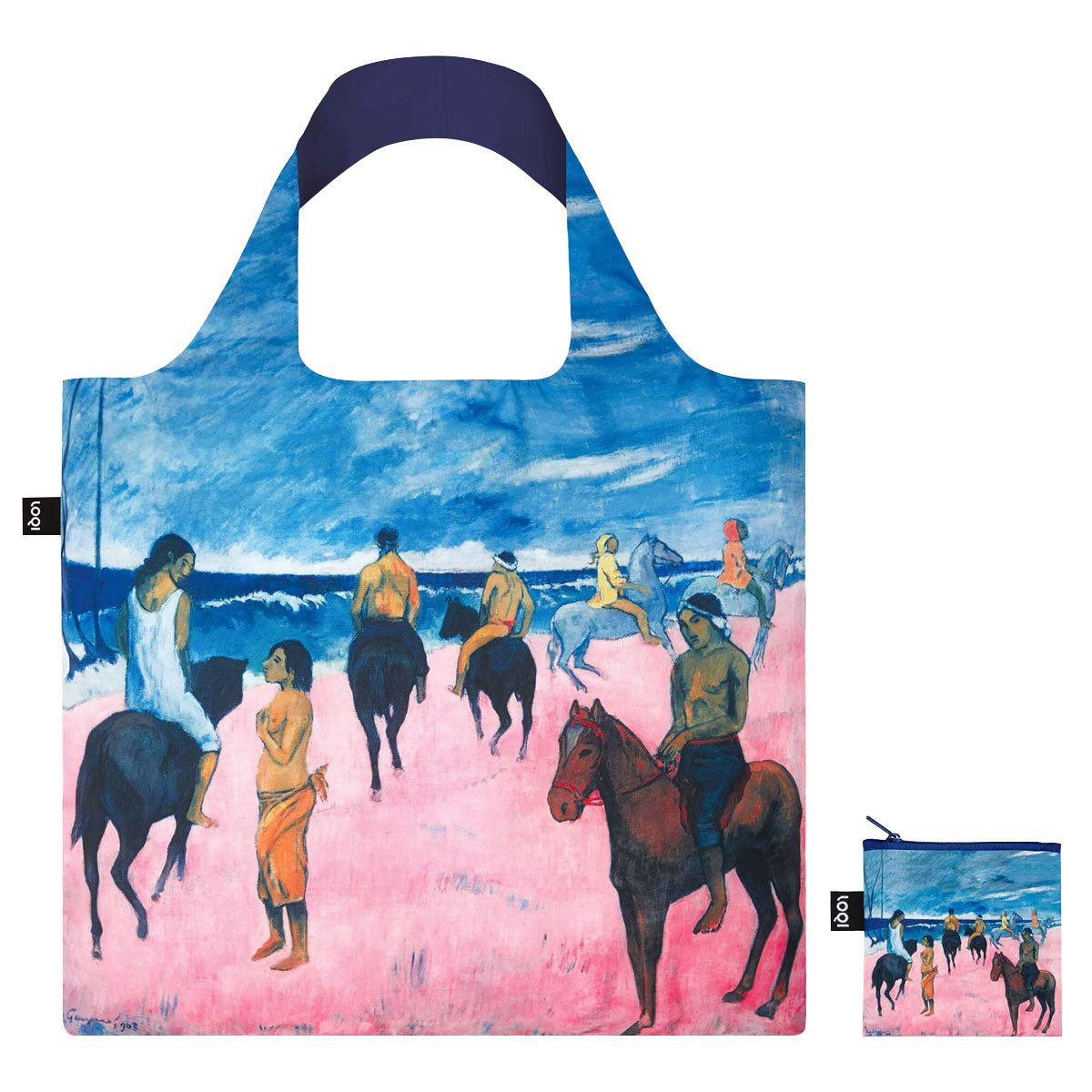 LOQI Museum Paul Gauguin's Horsemen on the Beach Reusable Shopping Bag