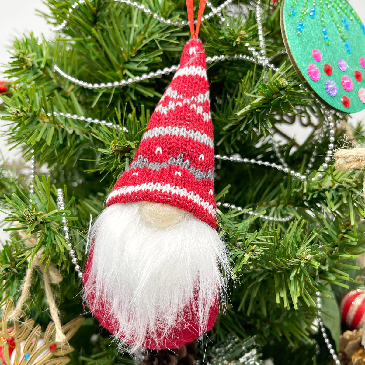Silver Tree Santa Gnome Felt Ornament, Nordstrom