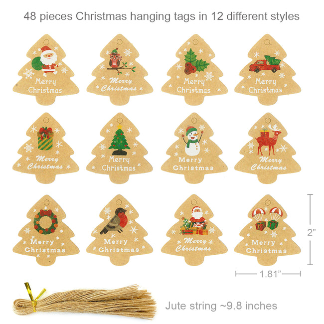 Wrapables Gold Foil Christmas Holiday Gift Tags/Kraft Paper Hang Tags for  Gift-Wrapping, Labeling, Package Decoration (100pcs)