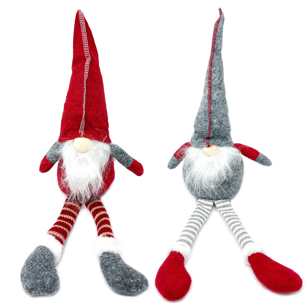 Wrapables Long-Legged Gnome Plush Dolls, Winter and Holiday Tabletop Decorations (Set of 2)