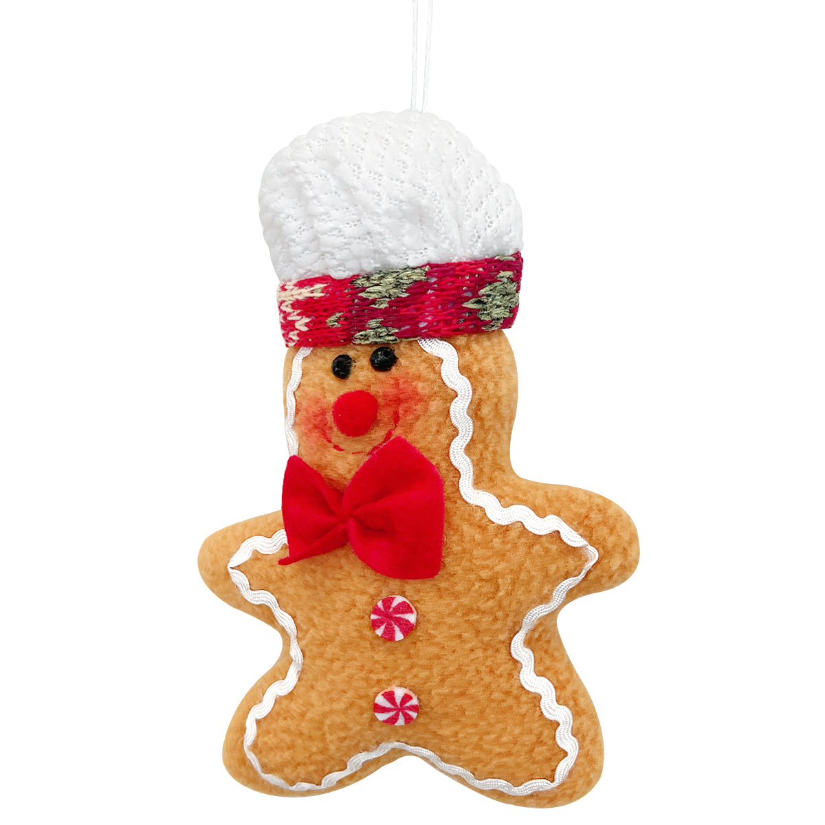 Wrapables Plush Gingerbread Man & Woman Christmas Tree Ornaments (Set of 2)