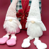 Wrapables Pink & White Sitting Gnome Dolls for Tabletop and Holiday Decorations (Set of 2)