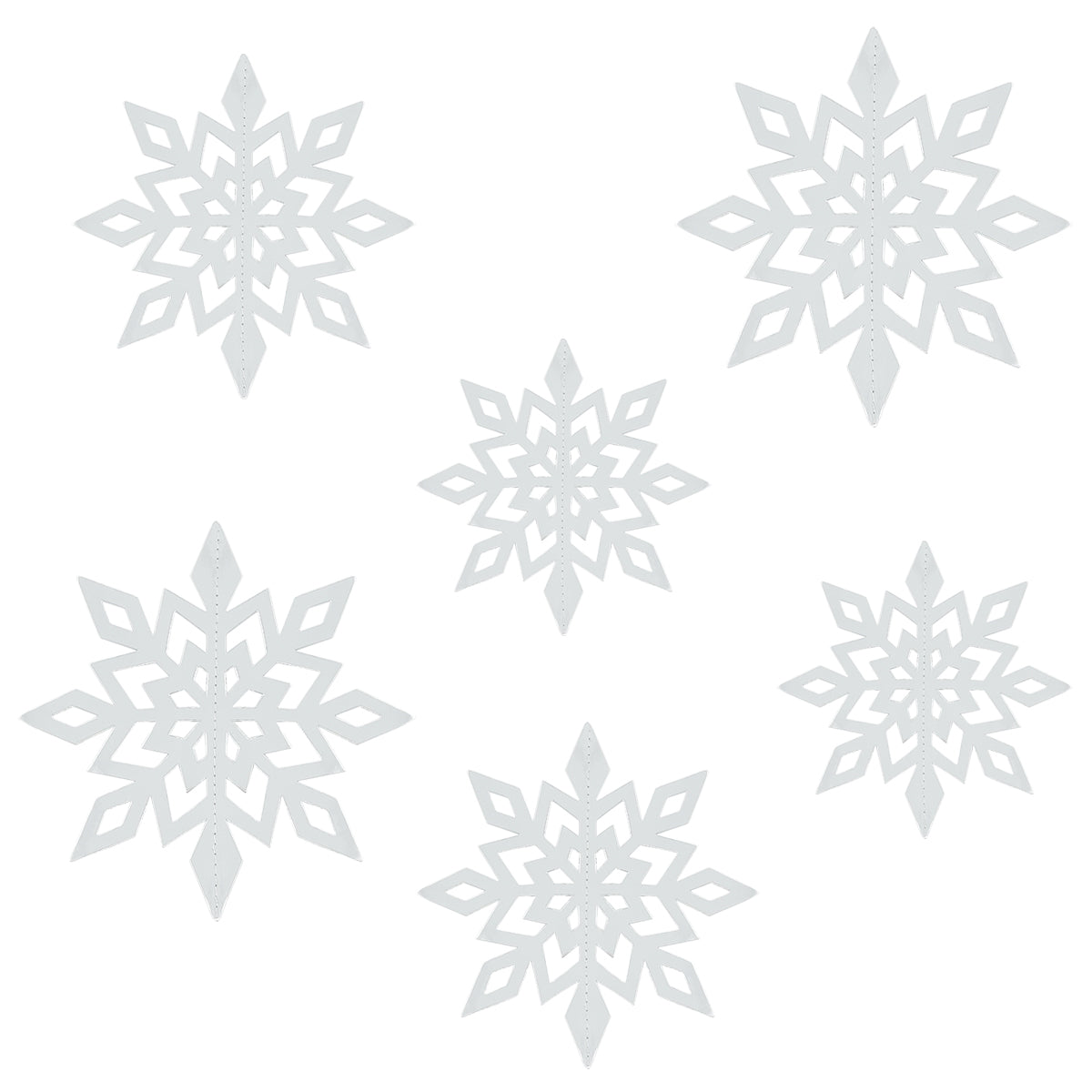 Winter Christmas Hanging Snowflake Decorations, 6 Pcs Snowflakes