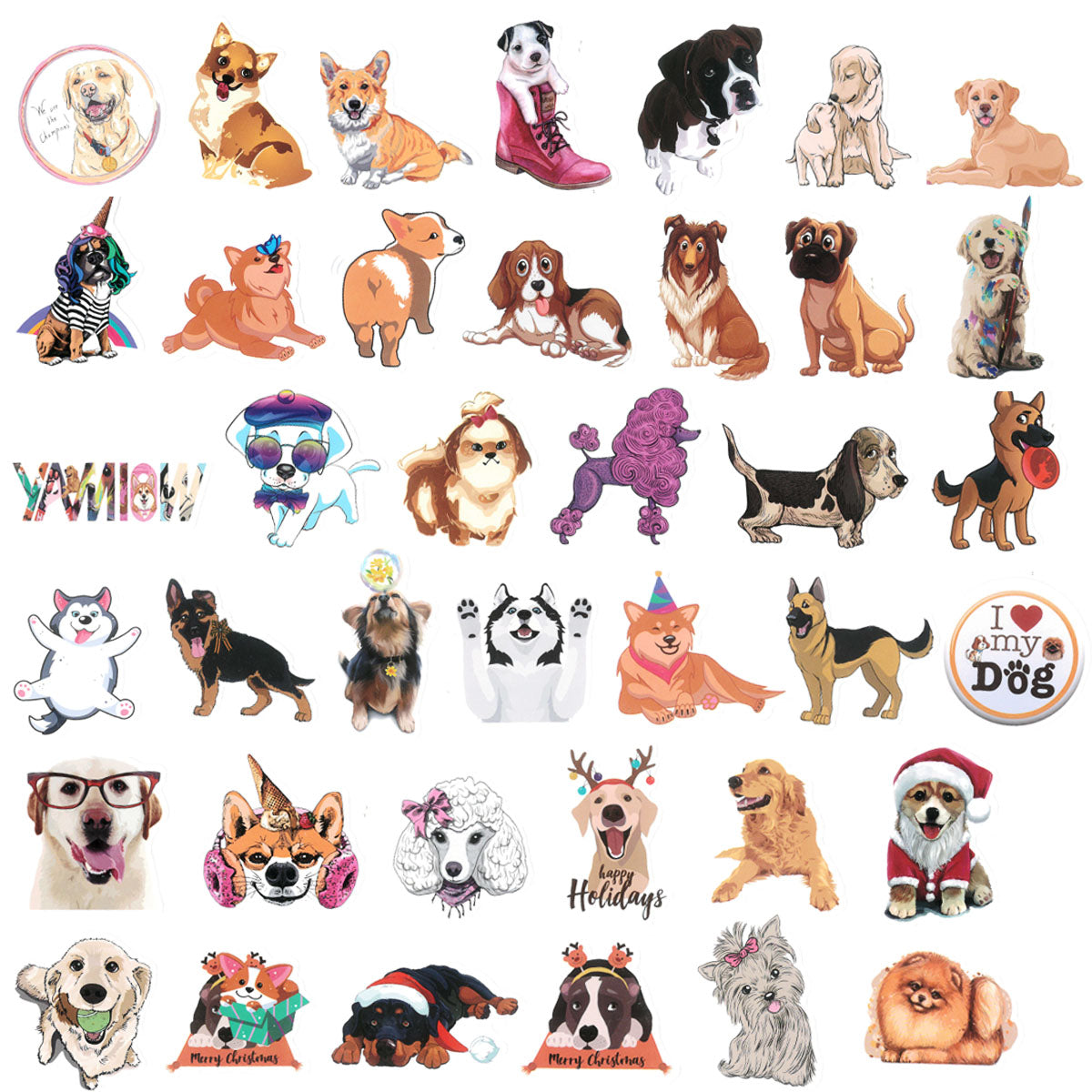 Wrapables Waterproof Vinyl Stickers for Water Bottles, Laptop, Phones, Skateboards, Decals for Teens 100pcs, Funny Felines