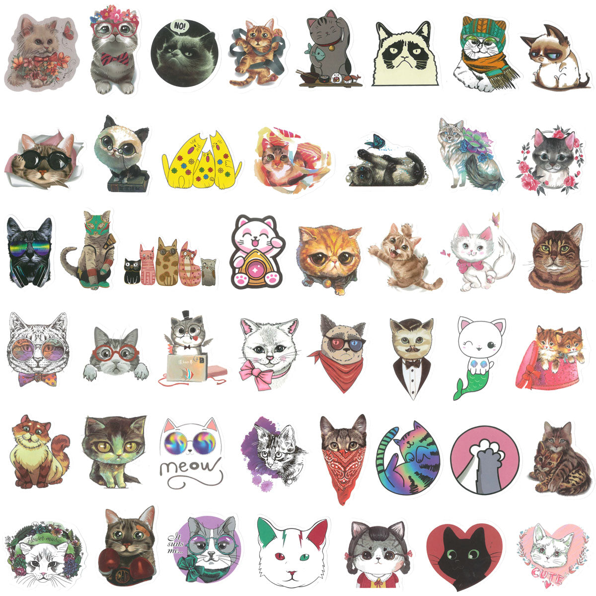 Wrapables Waterproof Vinyl Stickers for Water Bottles, Laptop, Phones, Skateboards, Decals for Teens 100pcs, Baby Animals