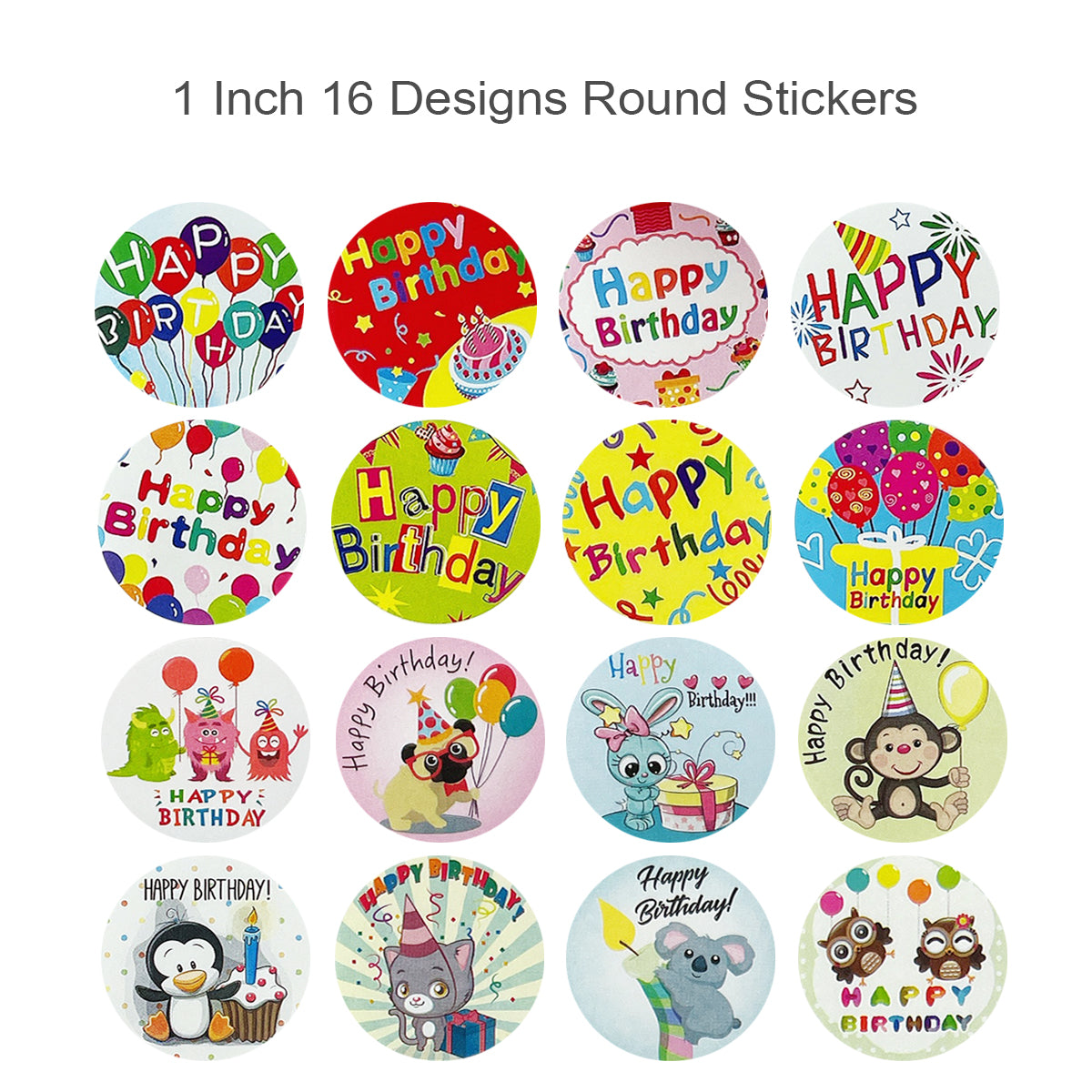 Wrapables 1 Inch Reward, Birthday, Thank You Stickers for Teachers, Students, Classrooms, Party Favors, Gifts, Boxes & Bags (1000pcs)
