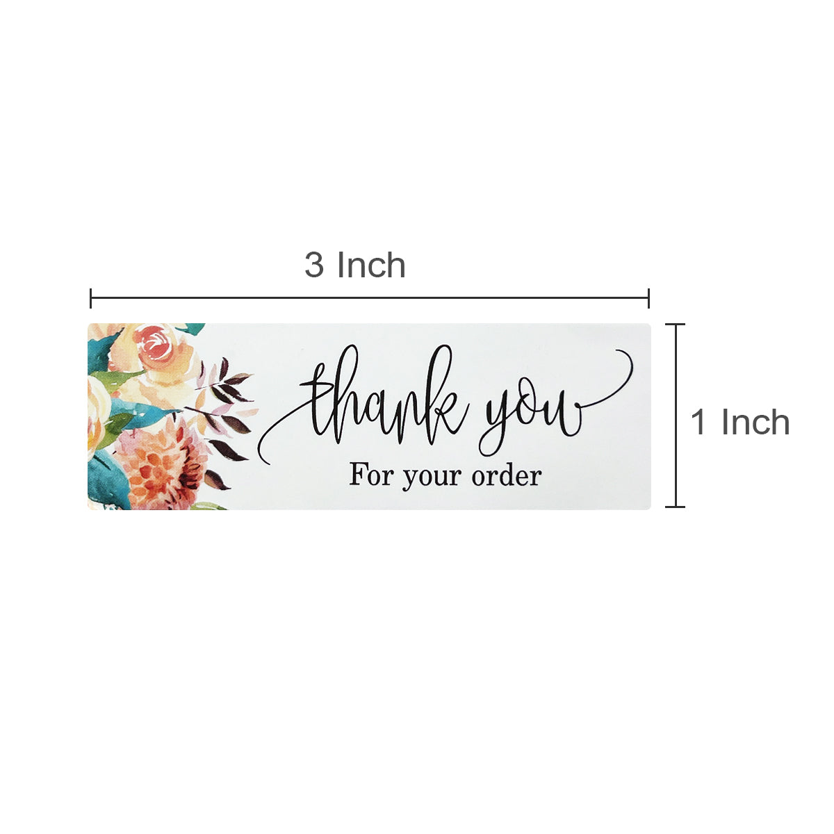 Wrapables 3" x 1" Small Business Thank You Stickers Roll, Sealing Stickers and Labels for Boxes, Envelopes, Bags, Packages