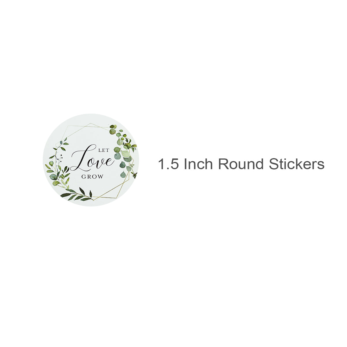 Wrapables 1.5 inch Let Love Grow Stickers Roll, Sealing Stickers and Labels for Cards, Envelopes, Bags, Gift Boxes, Weddings, Baby Showers (500pcs)