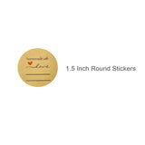 Wrapables 1.5 inch Homemade With Love Stickers Roll, Sealing Stickers and Labels for Boxes, Envelopes, Bags, Small Businesses, Weddings, Parties (500pcs)