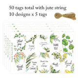 Wrapables Thank You Gift Tags/Kraft Paper Hang Tags for Weddings, Bridal Showers, Baby Showers (50pcs), Green Nature