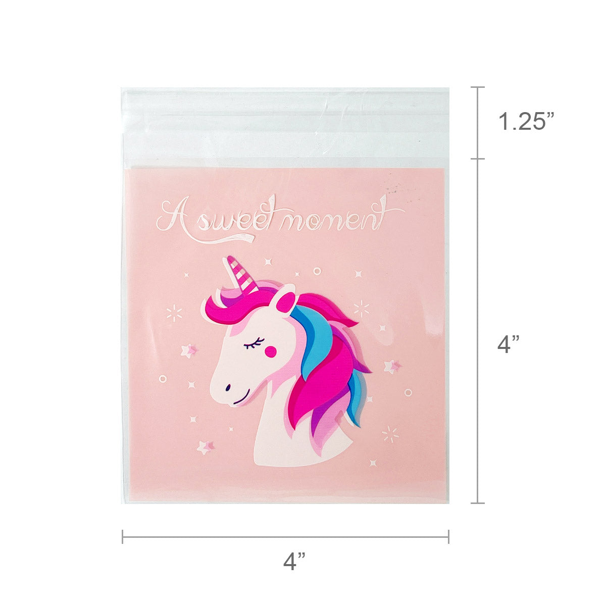 Wrapables Transparent Self-Adhesive 4" x 4" Candy and Cookie Bags, Favor Treat Bags for Parties and Wedding (200pcs)