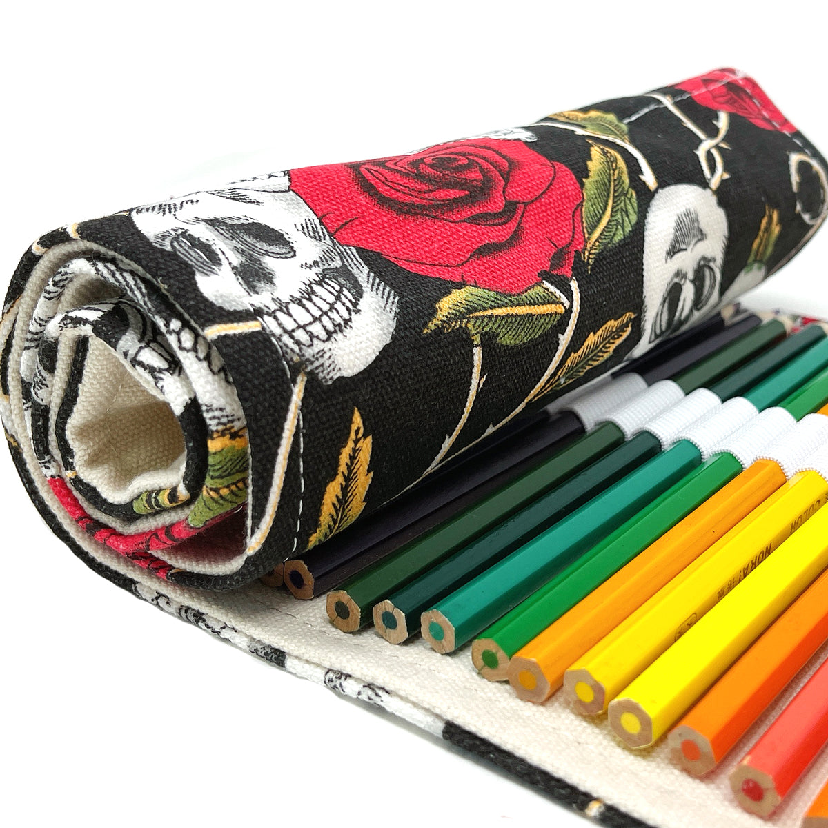Pencils Roll Up Case - Roses - Live in Colors