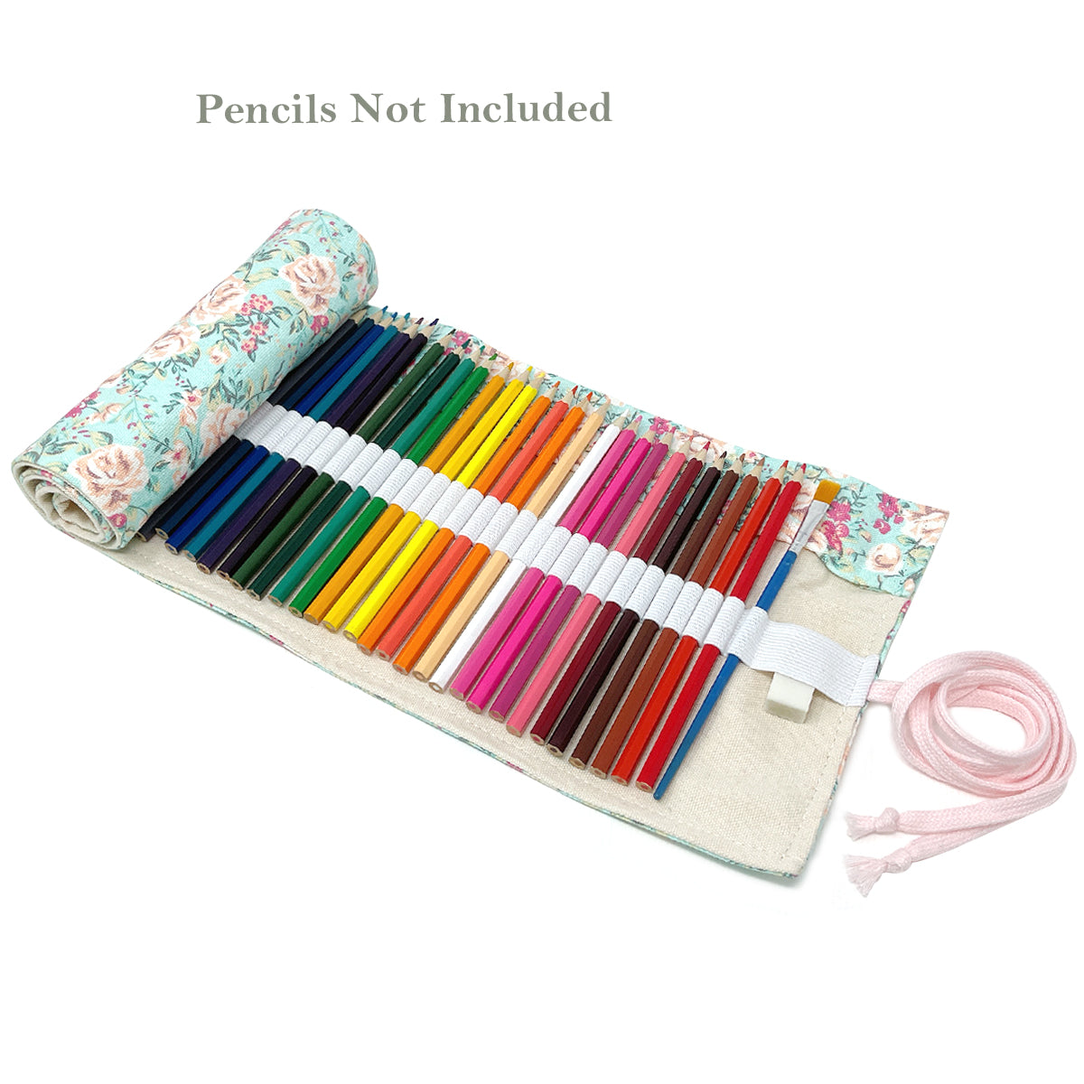 Wrapables Large Capacity 72 Slot Pencil Case for Colored Pencils, Stationery Pouch Black