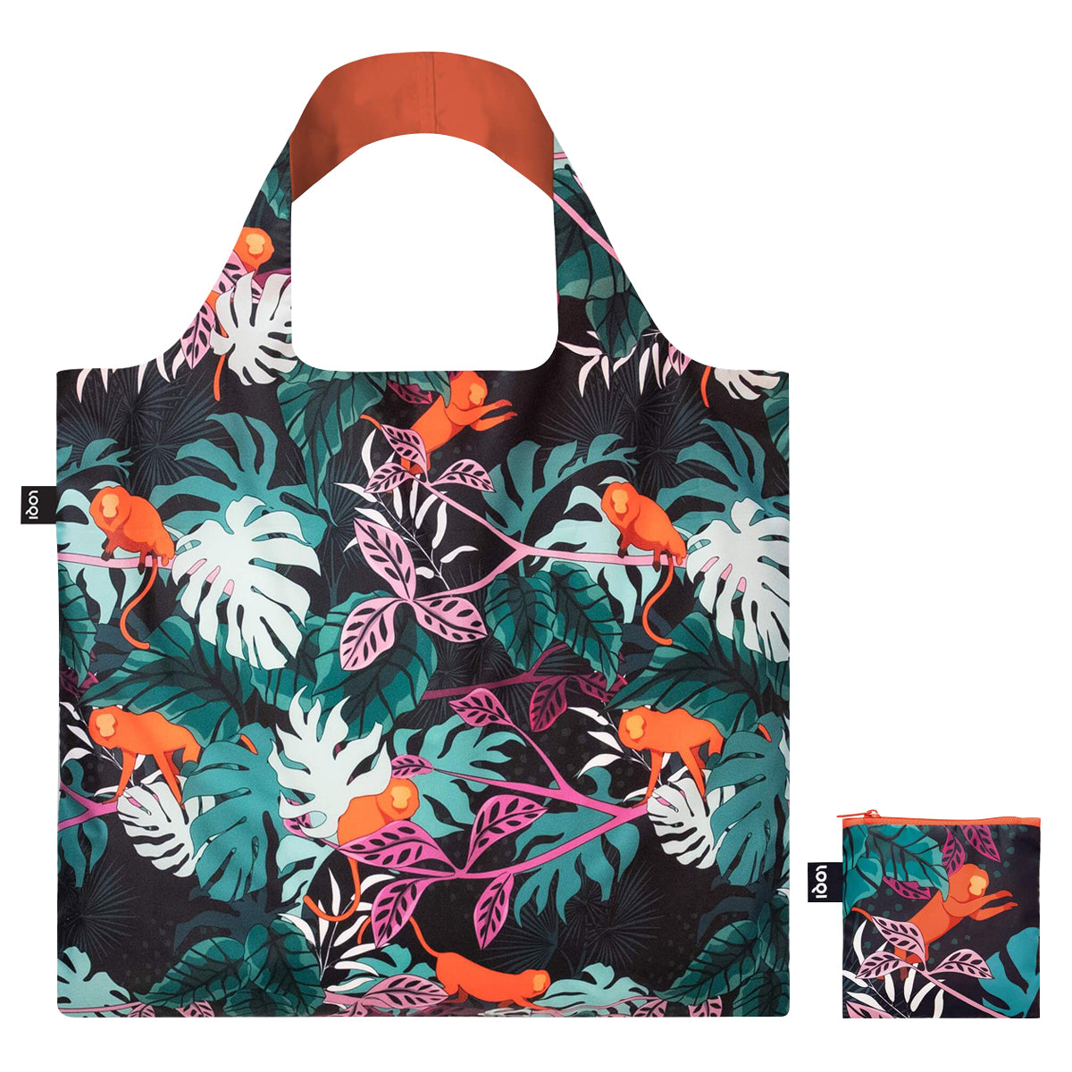 LOQI Artist Glitter Power Mata Monkey Recycled Reusable Shopping Bag