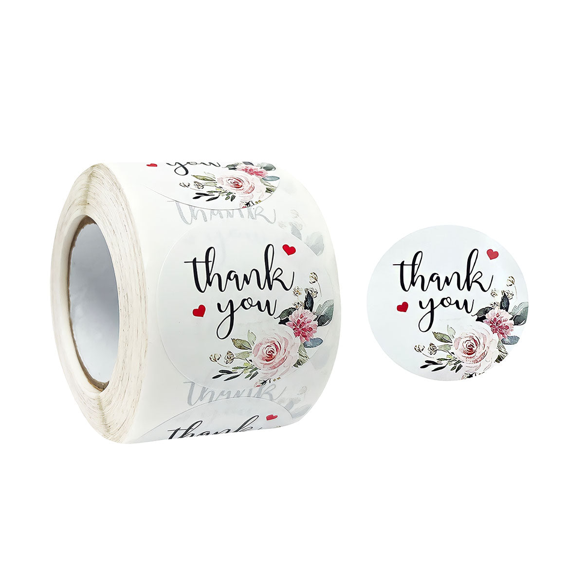 Wrapables 1.5" / 2" Thank You Stickers Roll, Sealing Stickers and Labels for Boxes, Envelopes, Bags, Small Businesses, Weddings, Parties (500pcs)