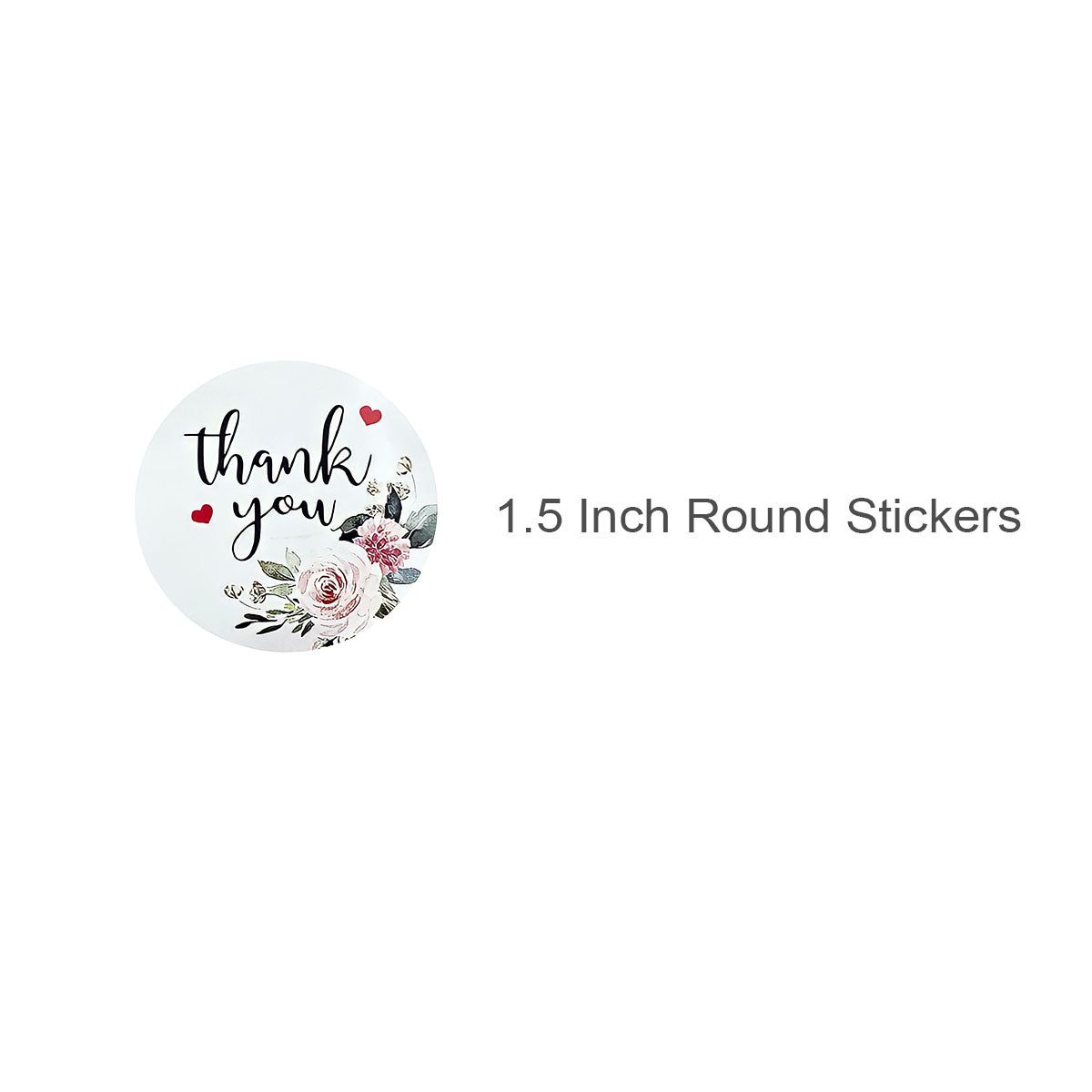Wrapables 1.5" / 2" Thank You Stickers Roll, Sealing Stickers and Labels for Boxes, Envelopes, Bags, Small Businesses, Weddings, Parties (500pcs)