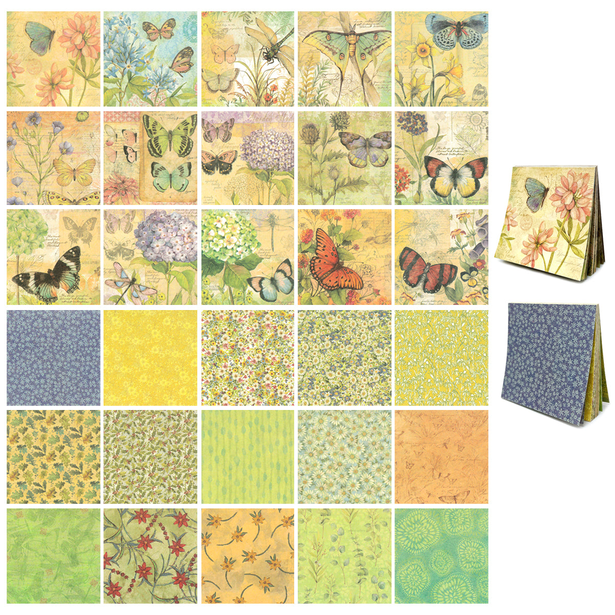 Wrapables Decorative Scrapbook Paper for Journals, Scrapbooking, Stationery, Arts & Crafts Projects (Set of 2)