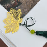 Wrapables Metallic Bookmark with Tassel for Book Lovers & Readers (Set of 2), Lotus & Clover