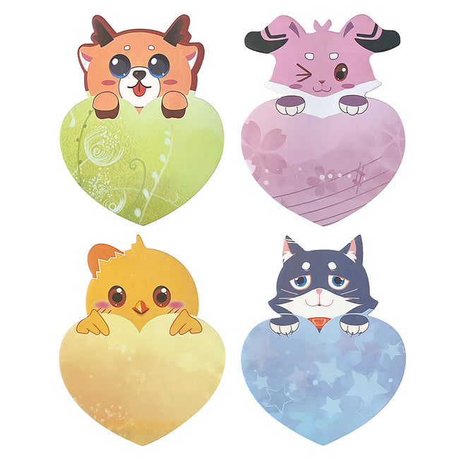 Wrapables Animal Hearts Sticky Notes (Set of 2)
