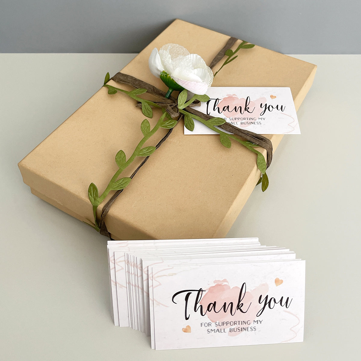 Wrapables 2.1" x 3.5" Thank You Card Inserts, Appreciation Cards for Small Business, Weddings, Bridal & Baby Showers, 120pcs