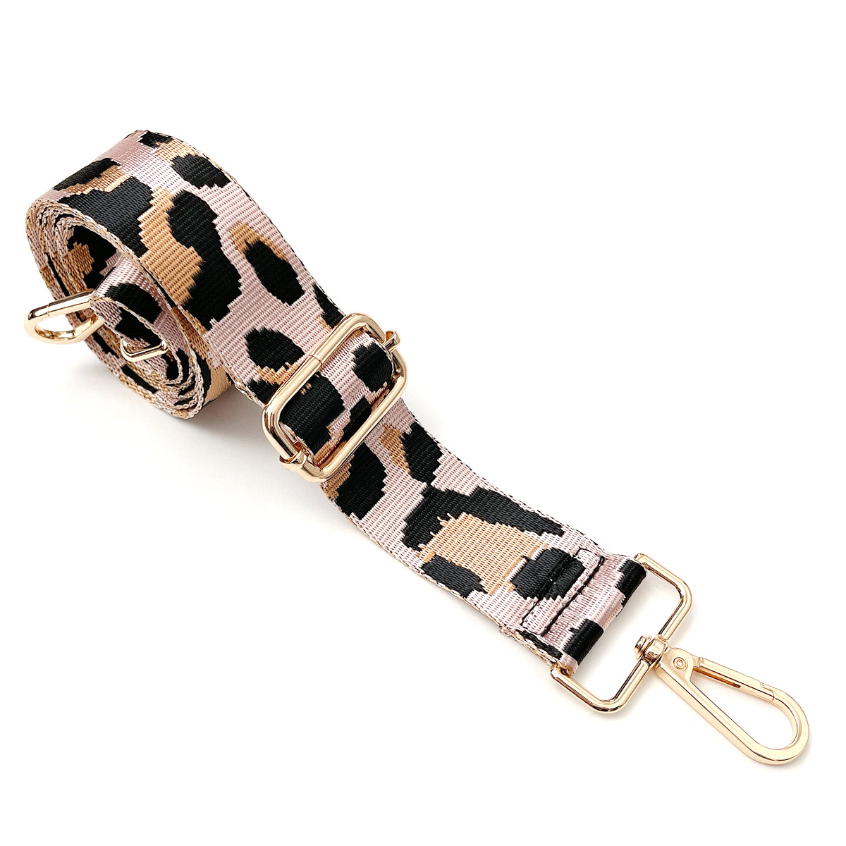 Wrapables Wide Adjustable Crossbody Handbag Strap, Women's Replacement Bag Strap for Purses Gray Leopard Print