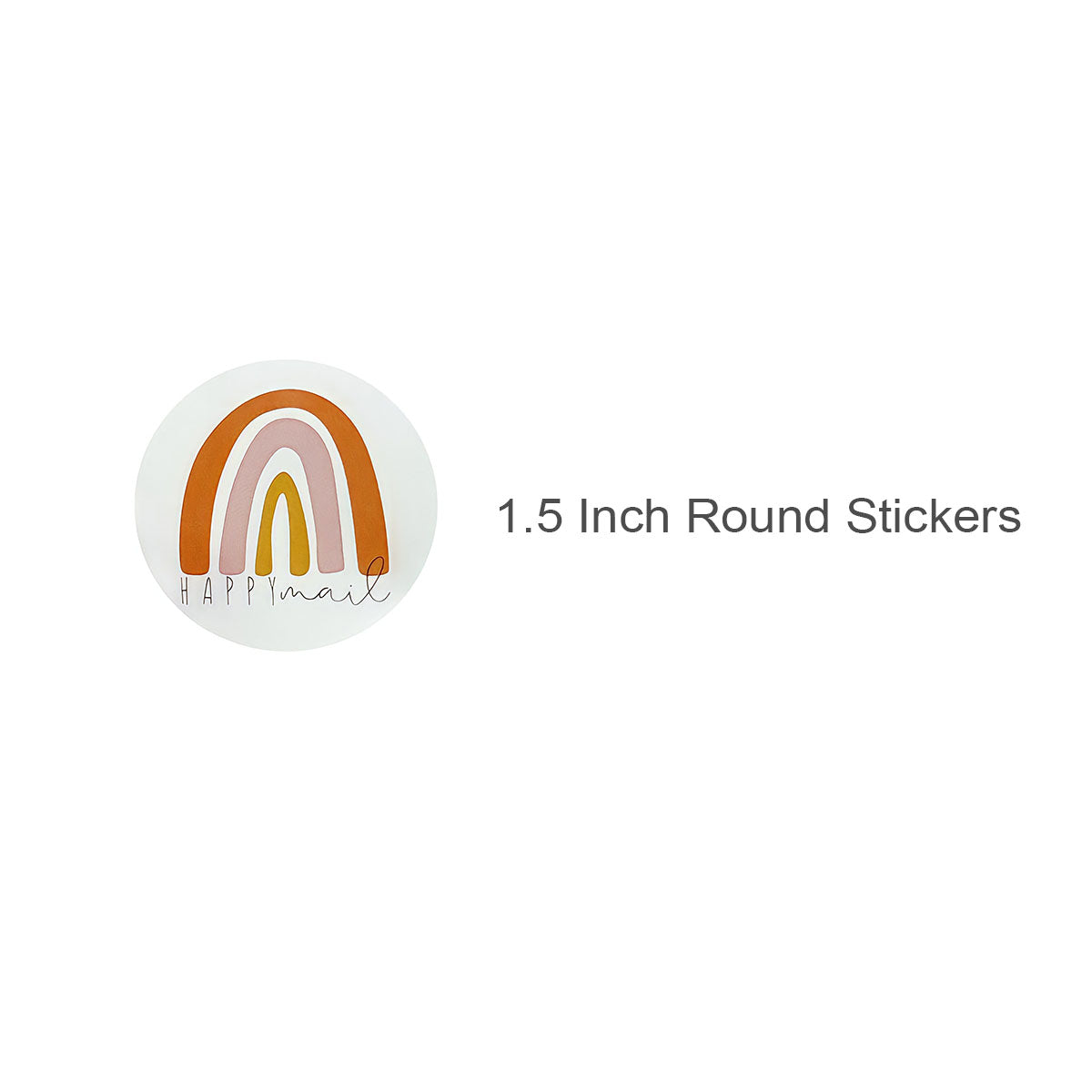 Wrapables 1.5 inch Happy Mail Small Business Thank You Stickers Roll, Sealing Stickers and Labels for Boxes, Envelopes, Bags and Packages (500pcs)