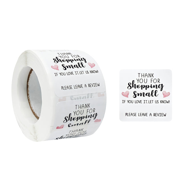 Wrapables Shopping Small Business Thank You Stickers Roll, Sealing Stickers and Labels for Boxes, Envelopes, Bags and Packages (500pcs)