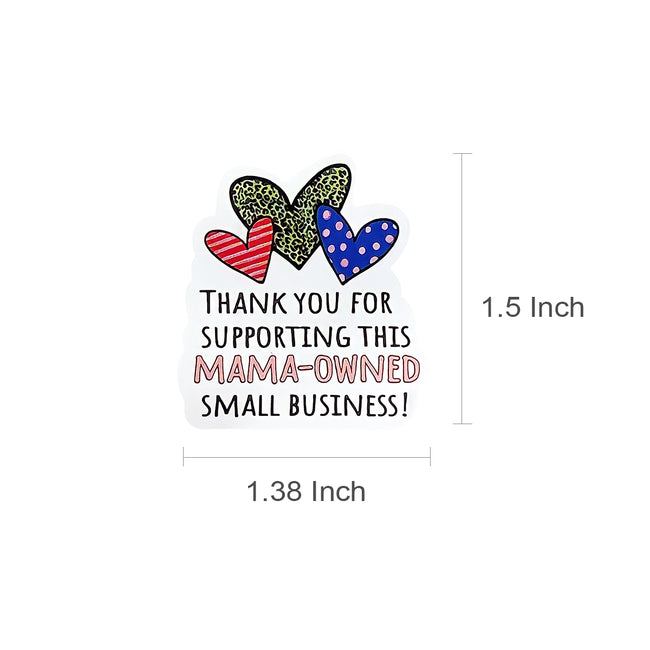Wrapables Mama-Owned Small Business Thank You Stickers Roll, Sealing Stickers and Labels for Boxes, Envelopes, Bags and Packages (500pcs)