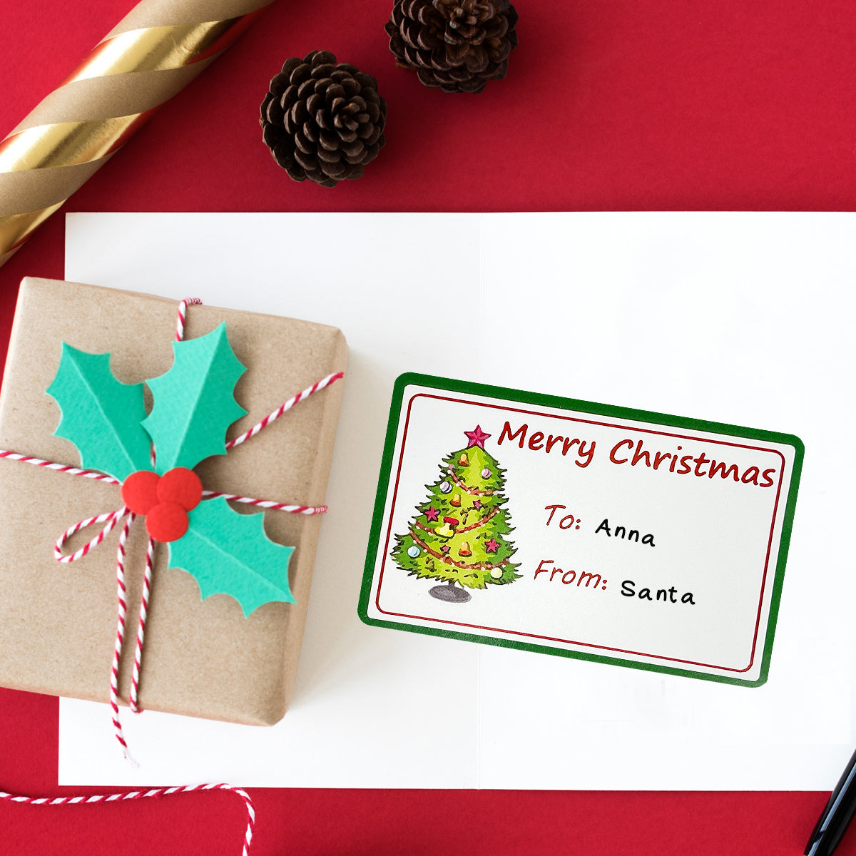 Wrapables Christmas Sticker Labels, Christmas Holiday Adhesive Gift Tags for Gifts & Stationery