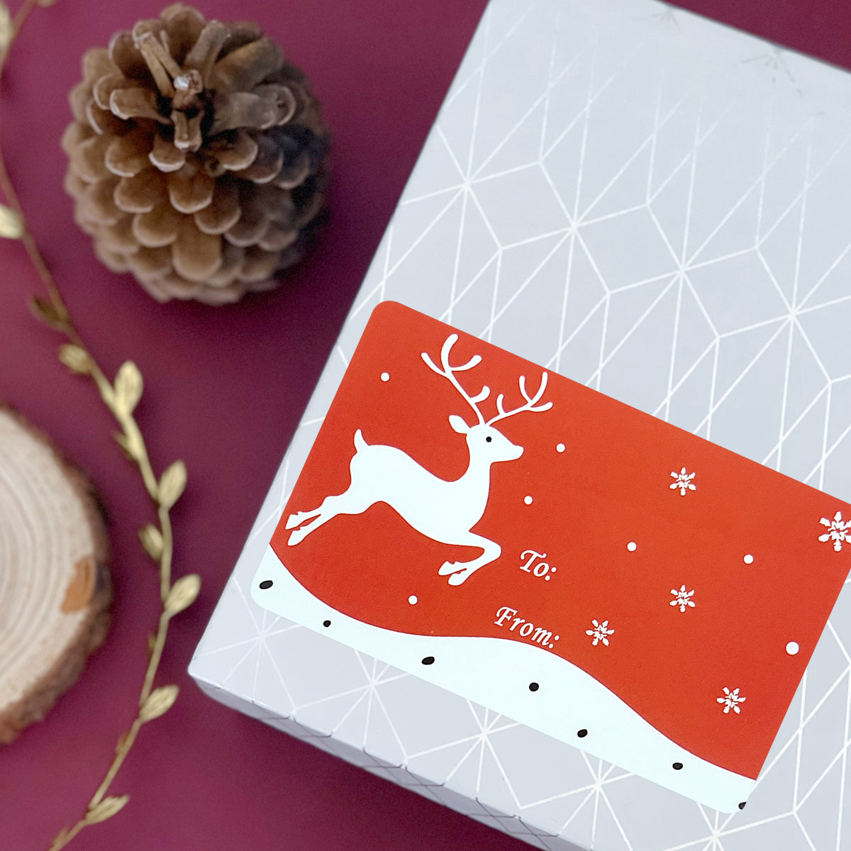 Wrapables Christmas Sticker Labels, Christmas Holiday Adhesive Gift Tags for Gifts & Stationery Reindeer