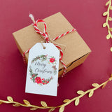Wrapables Merry Christmas Gift Tags/Kraft Hang Tags with Jute Strings for Gift-Wrapping, Labeling, Package Decoration, (100pcs)