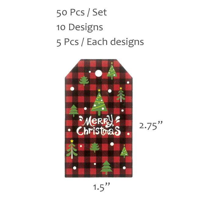 Red And Black Plaid Holiday Gift Labels- 120 Count