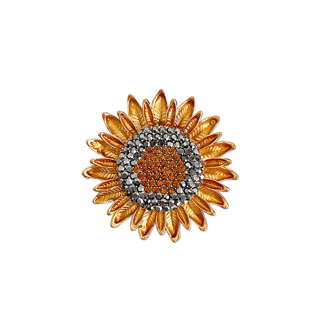Wrapables Crystal Rhinestone Sunflower Brooch Pin