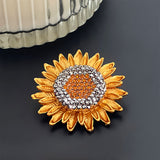 Wrapables Crystal Rhinestone Sunflower Brooch Pin